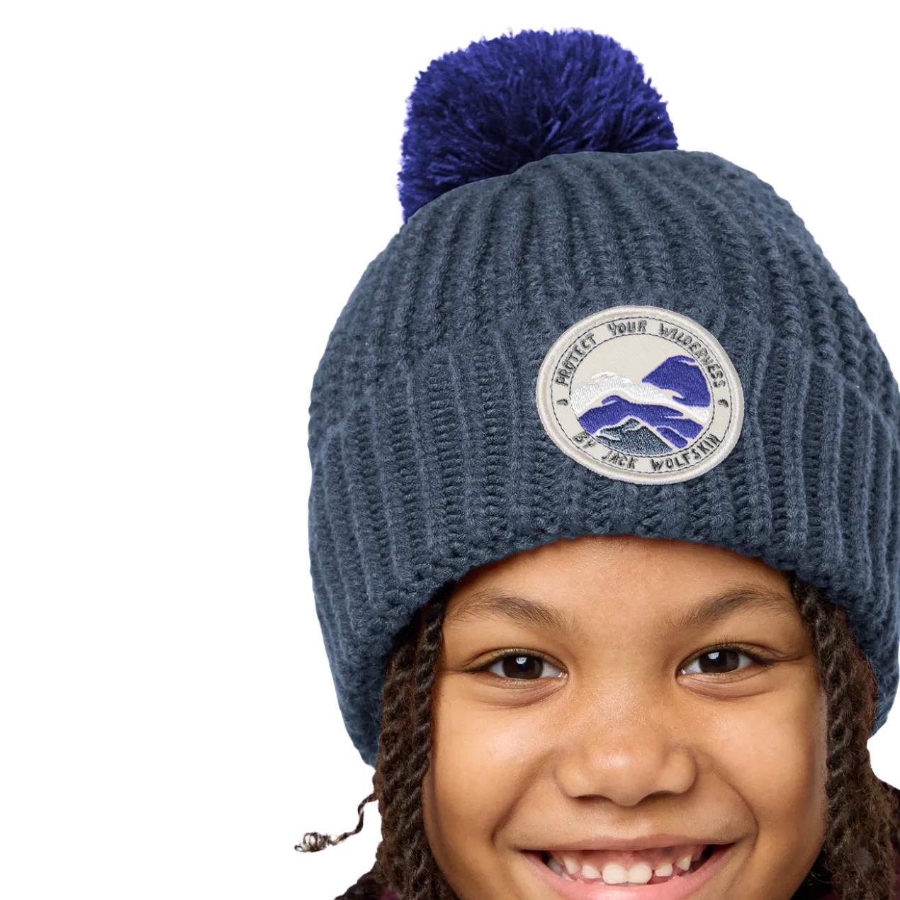 POMPOM BADGE BEANIE K