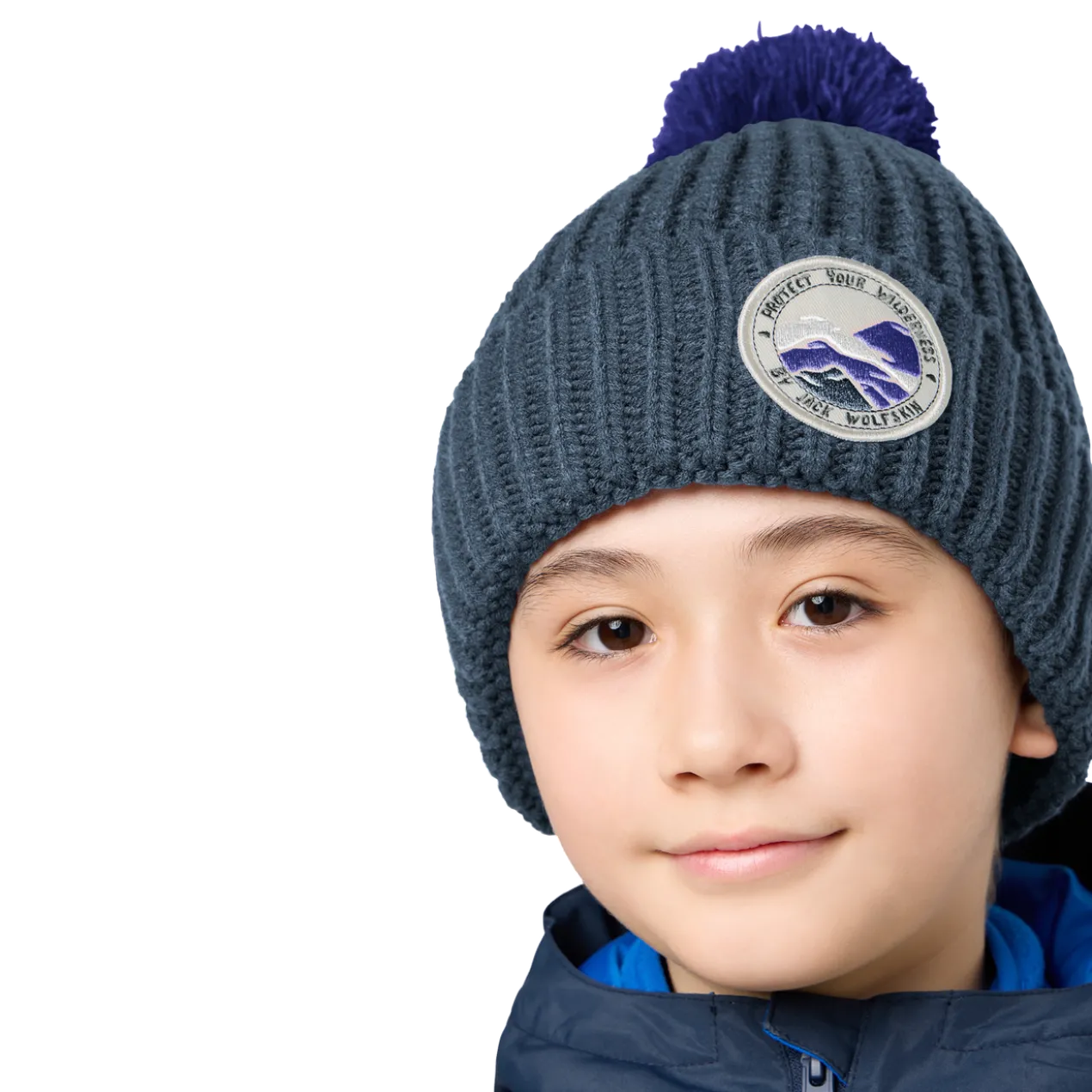 POMPOM BADGE BEANIE K