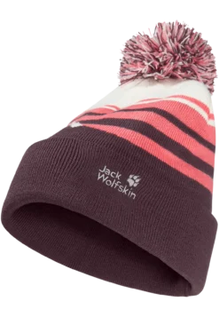 STRIPY POMPOM BEANIE K