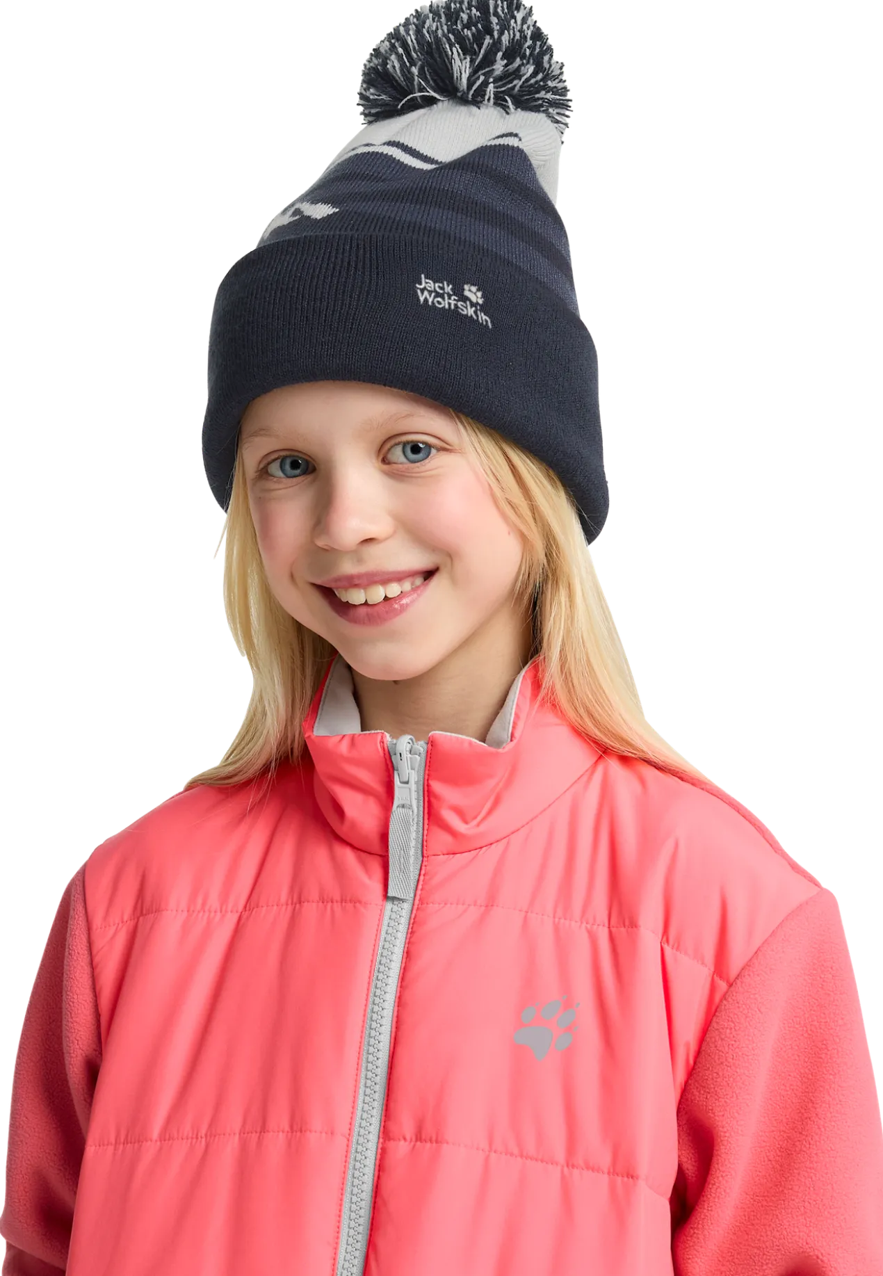 STRIPY POMPOM BEANIE K